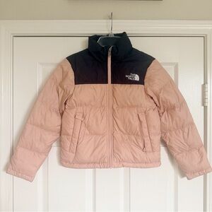 North Face Girls Pink and Black Puffer Jacket